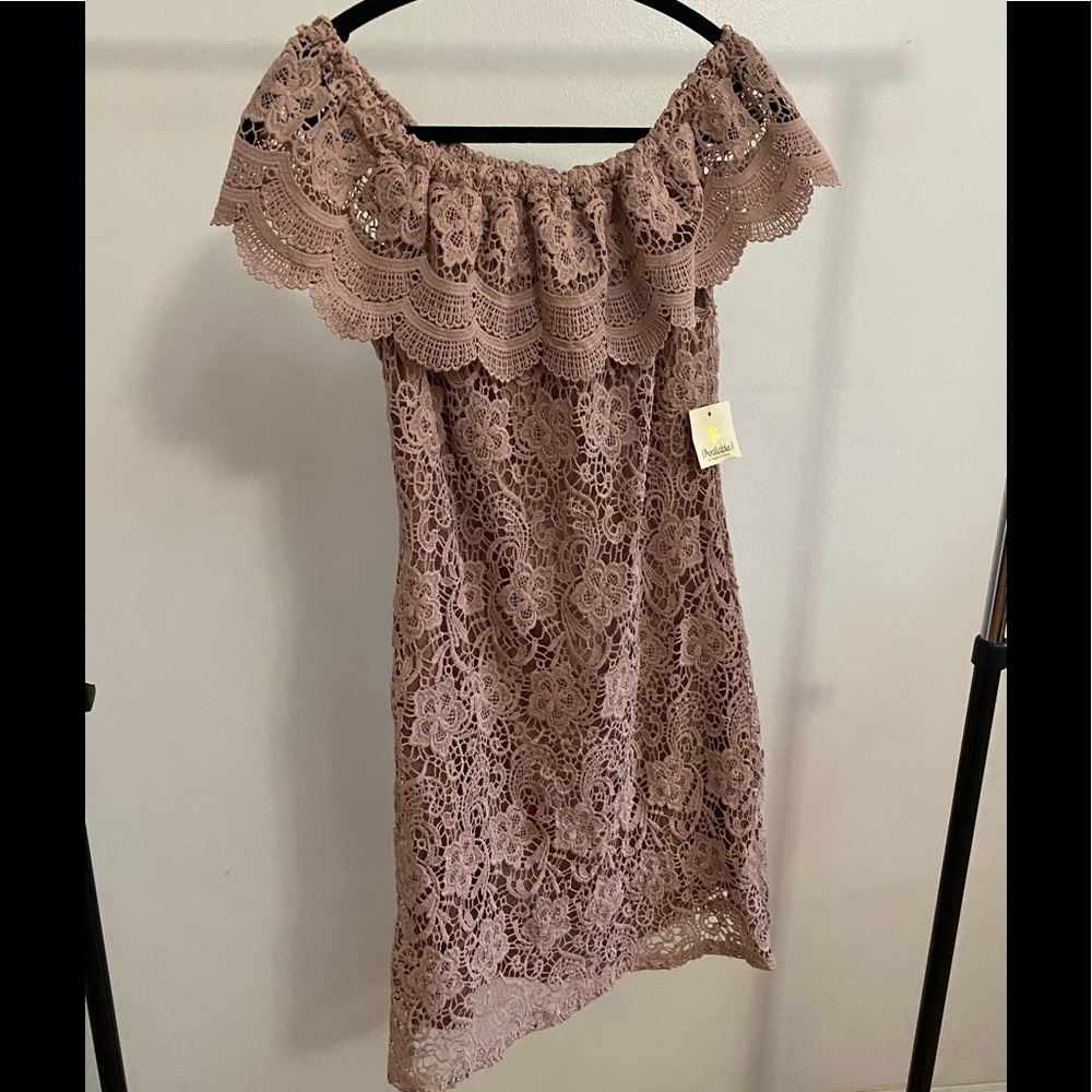 Off the shoulder crochet dress